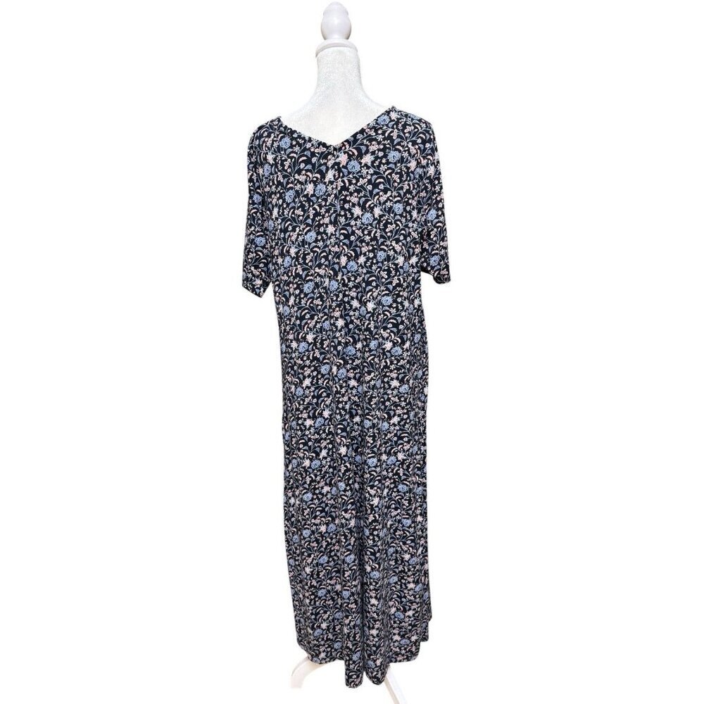 Jill Floral Midi Dress Womens M Pockets Stretch Knit - Picture 2 of 5